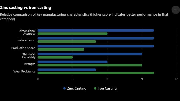 zin casting vs iron casting